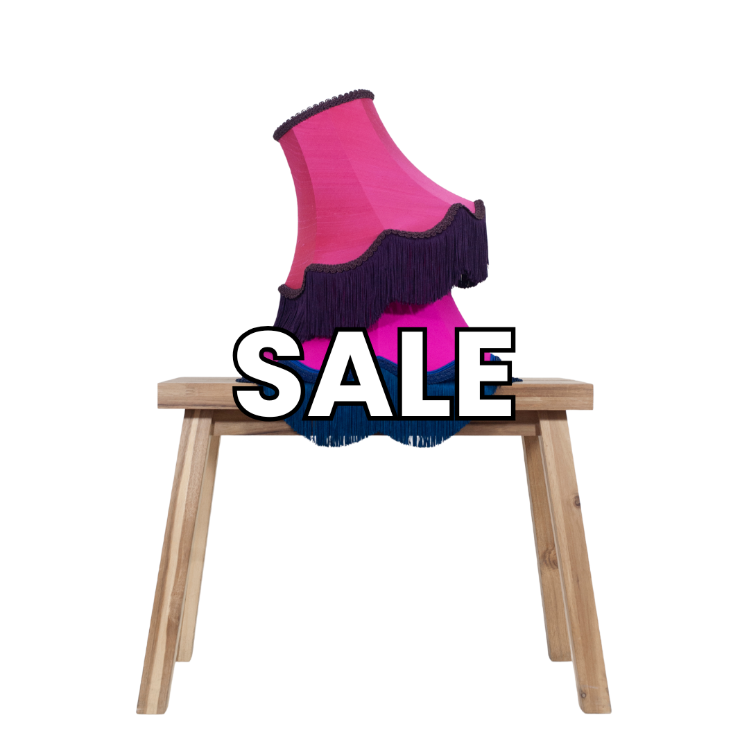 LAMPSHADE SALE - FRINGED SILK PINK LAMPSHADES