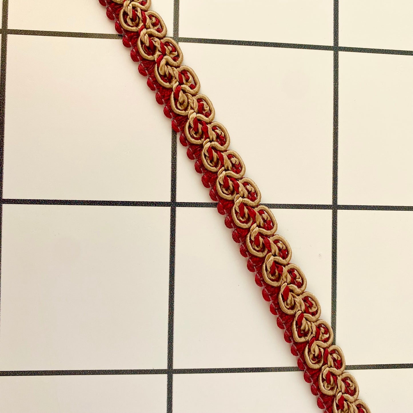 Lampshade Trim - Wine & Gold