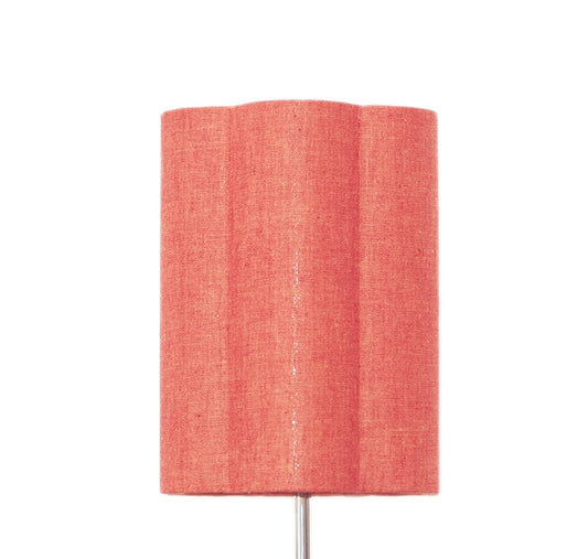 Flecked Rust Irish Linen Scalloped Lampshade - Small