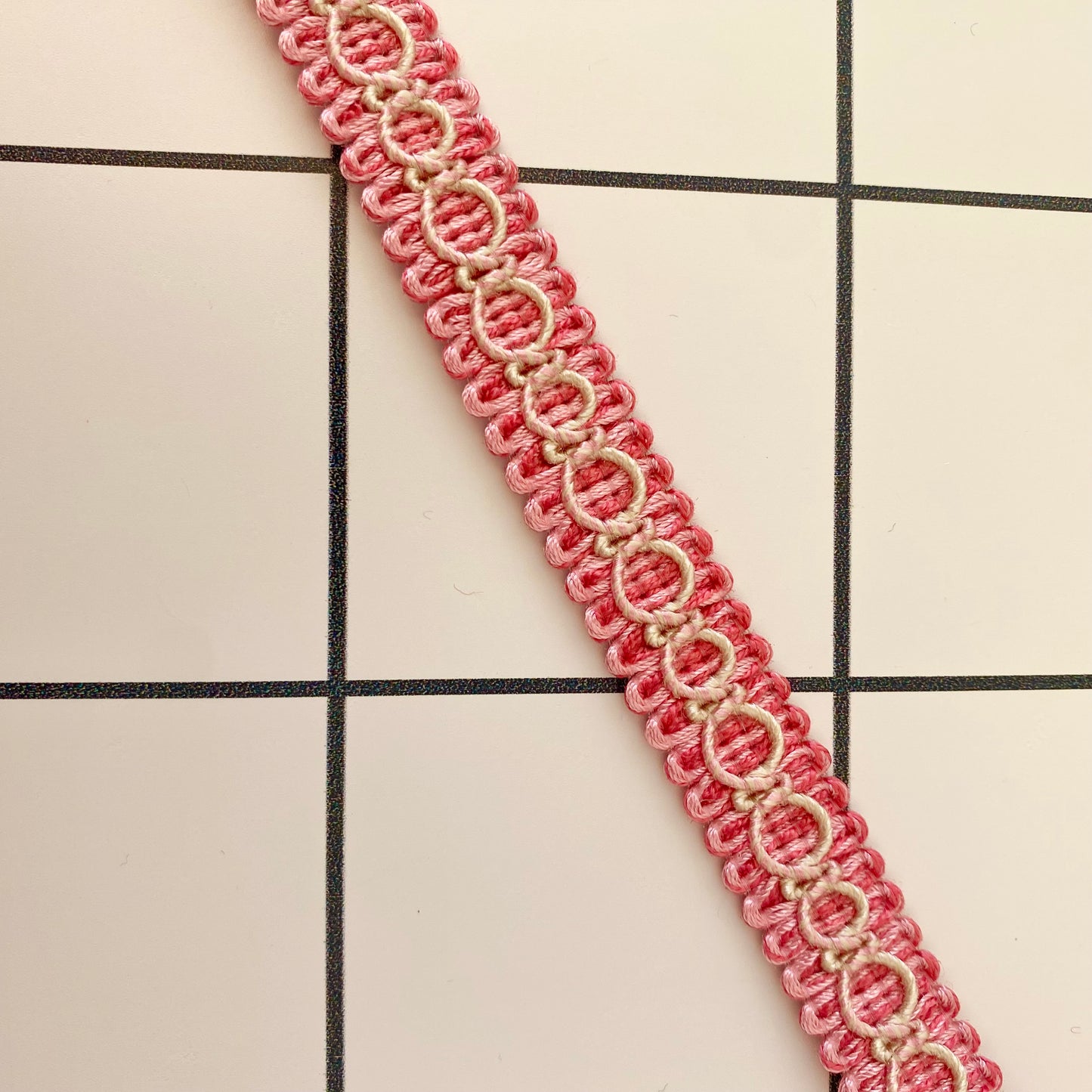 Lampshade Trim - Strawberry & Cream