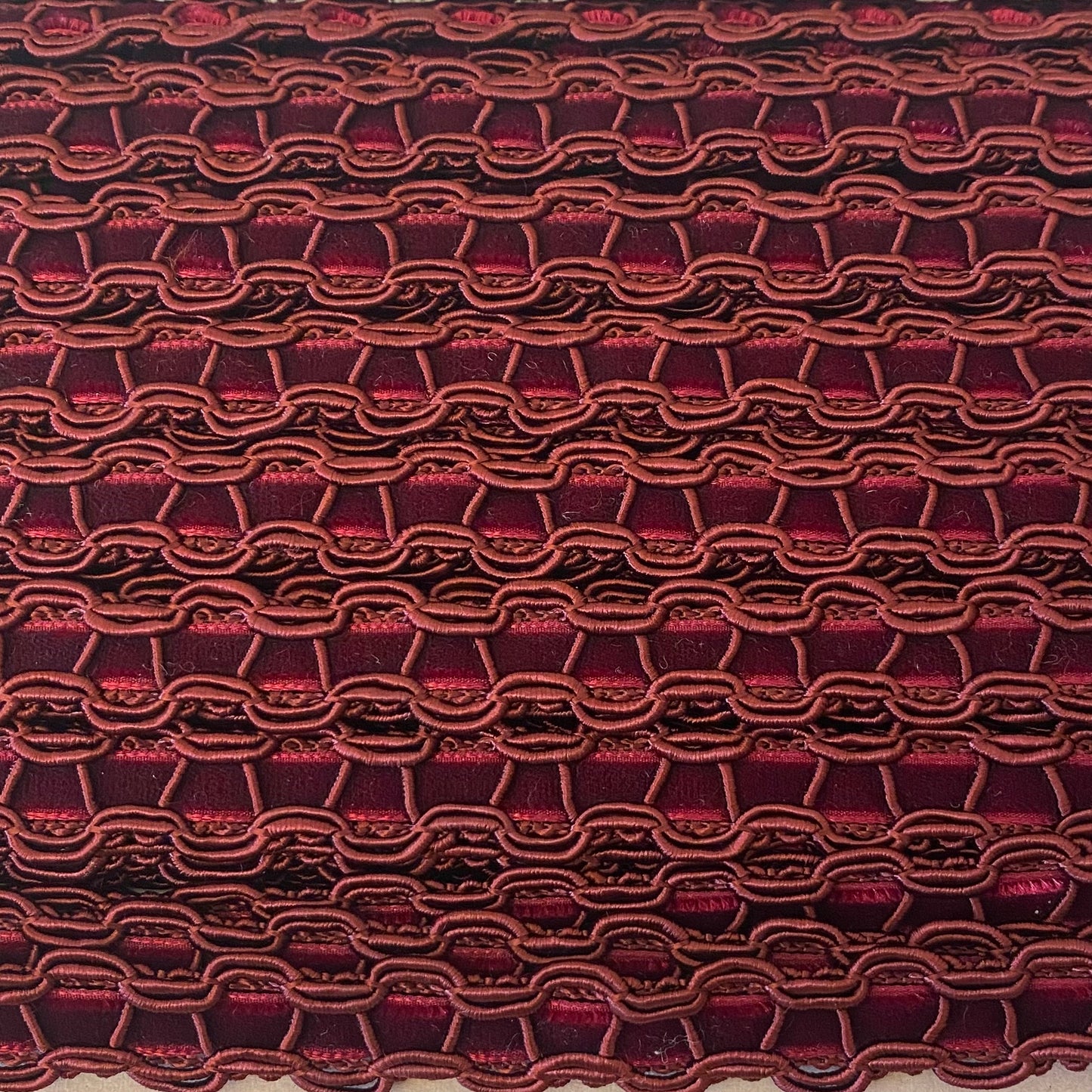 Lampshade Trim - Burgundy Ribbon