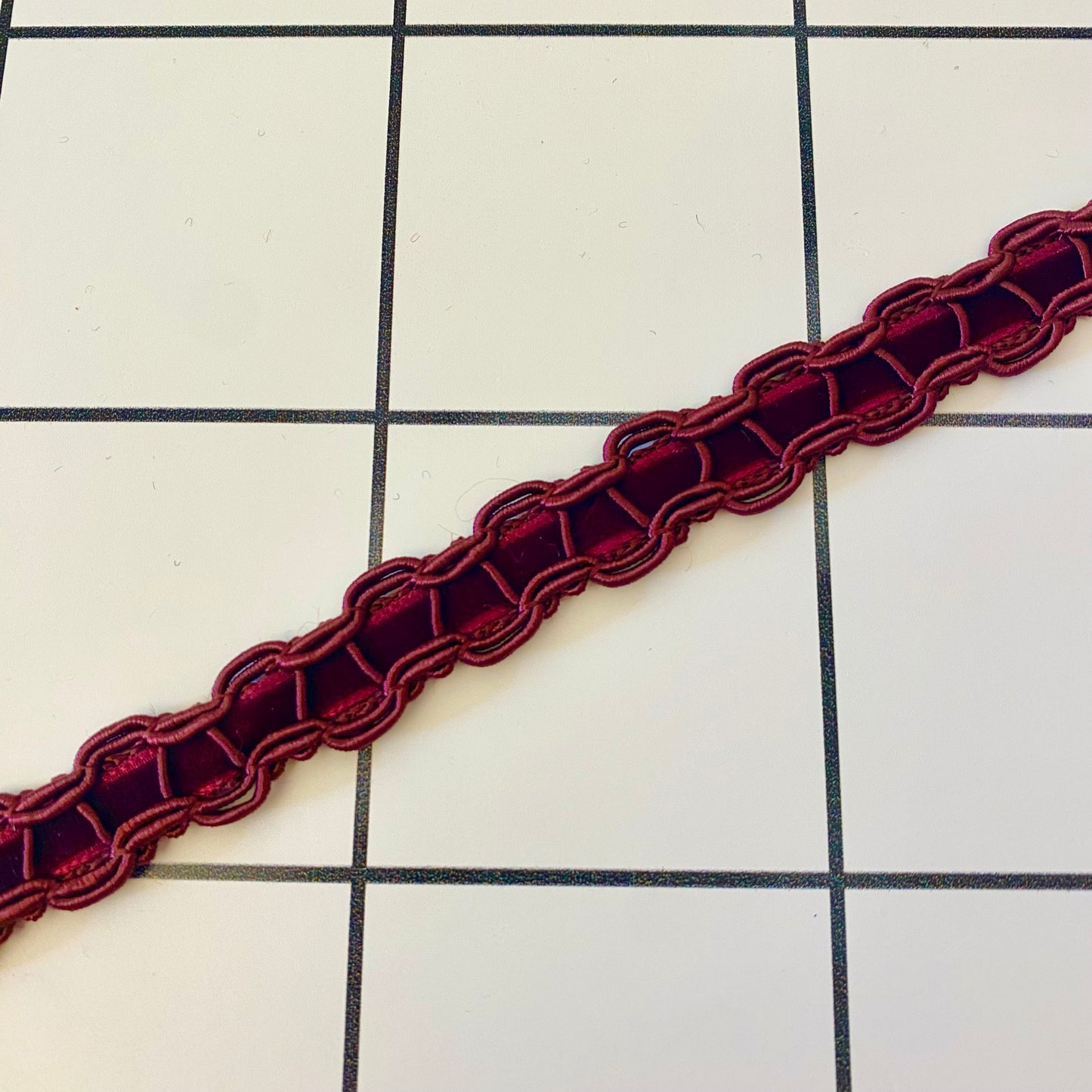 Lampshade Trim - Burgundy Ribbon