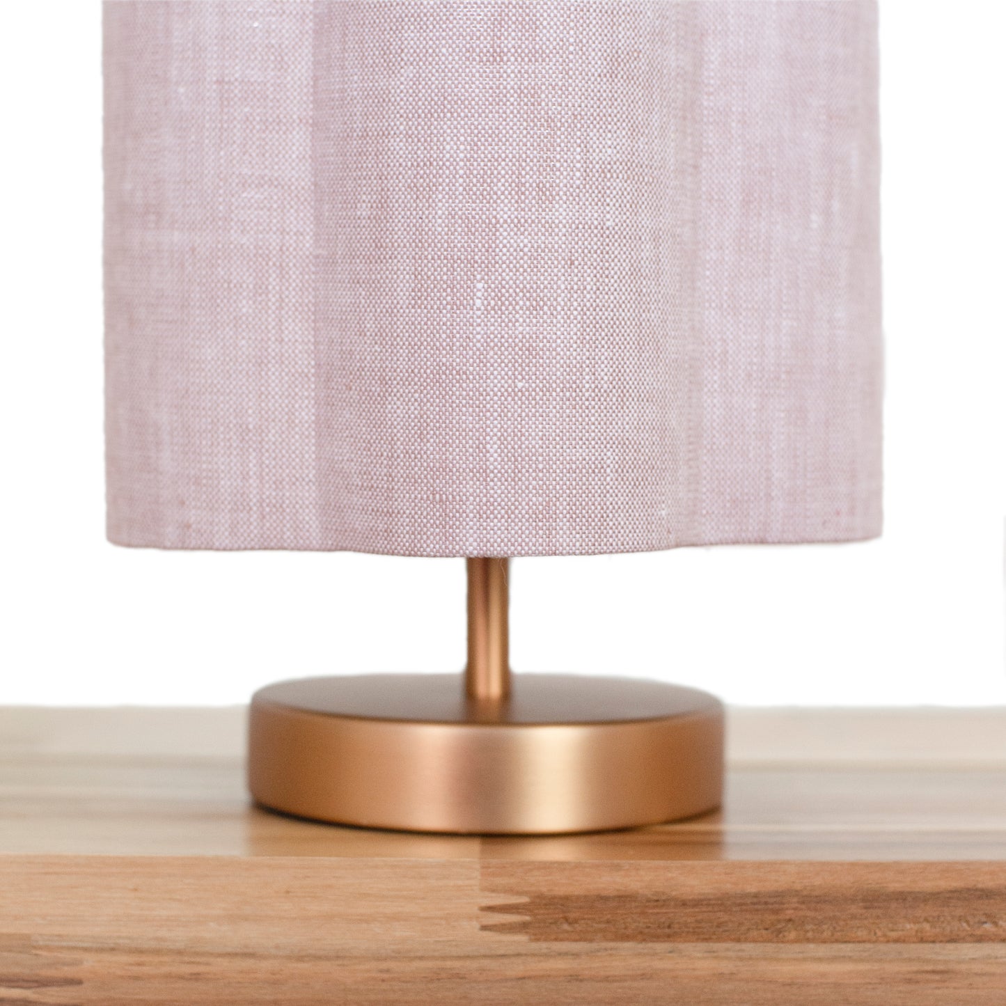 Flecked Biscuit Irish Linen - Small Brushed Brass Lamp Base