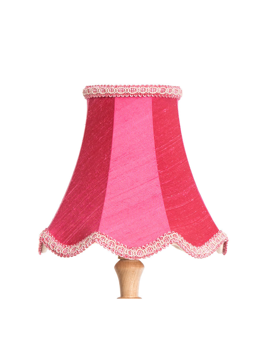 Strawberry Pink Silk Scalloped Bell Lampshade