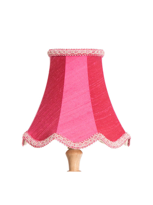 Strawberry Pink Silk Scalloped Bell Lampshade