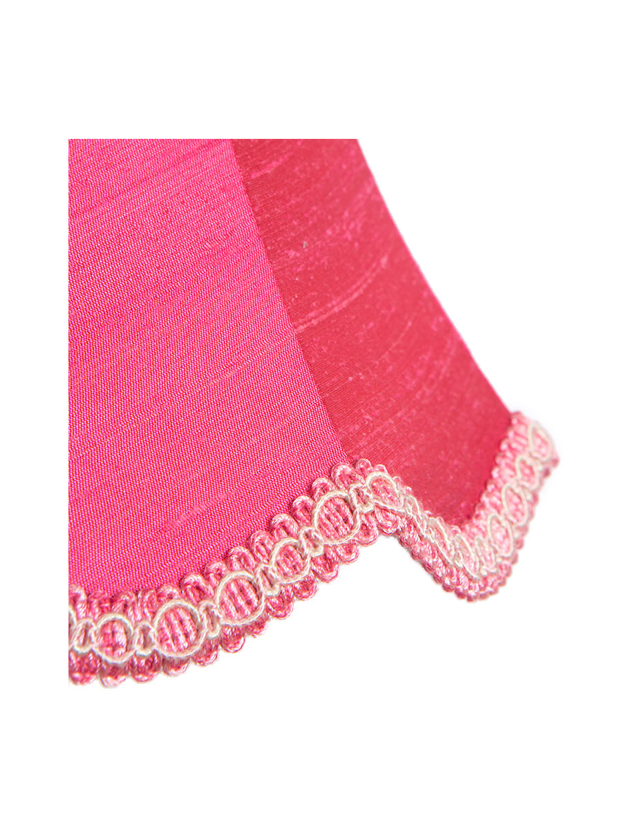 Strawberry Pink Silk Scalloped Bell Lampshade