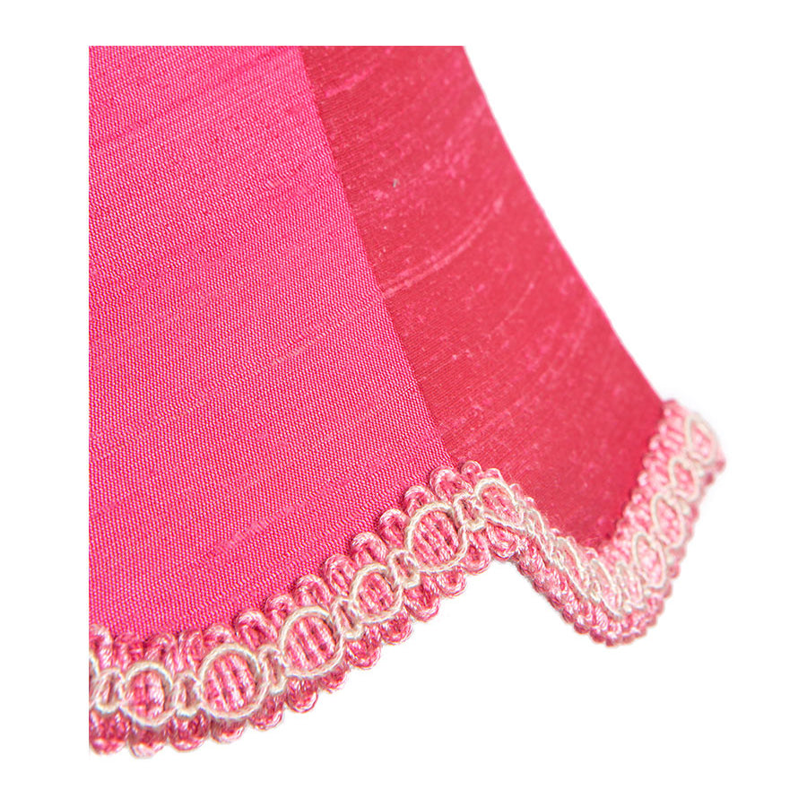 Silk Scalloped Bell Lampshade - Strawberry Pink