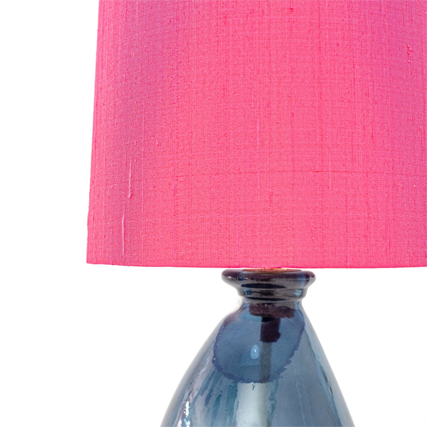 Candy Pink Silk Tall Cone Lampshade - Small