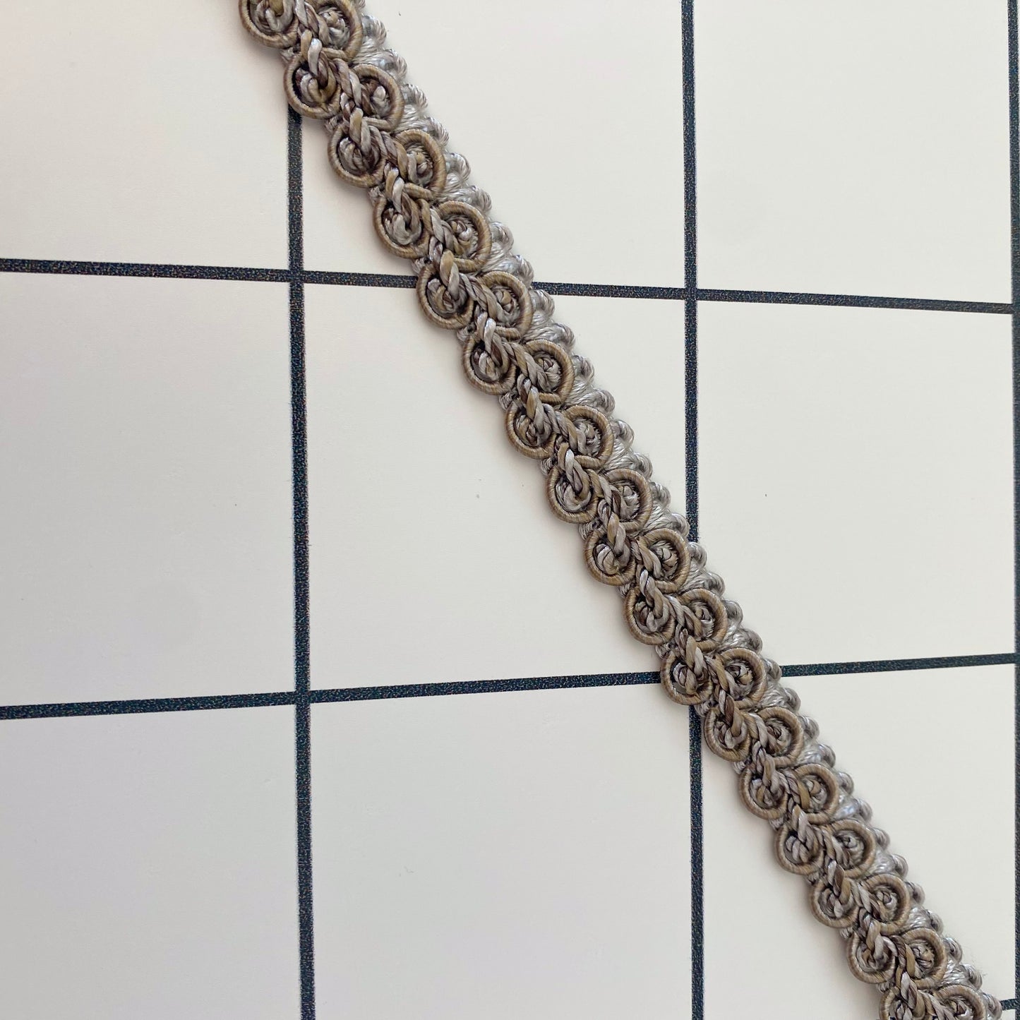 Lampshade Trim - Silver & Grey