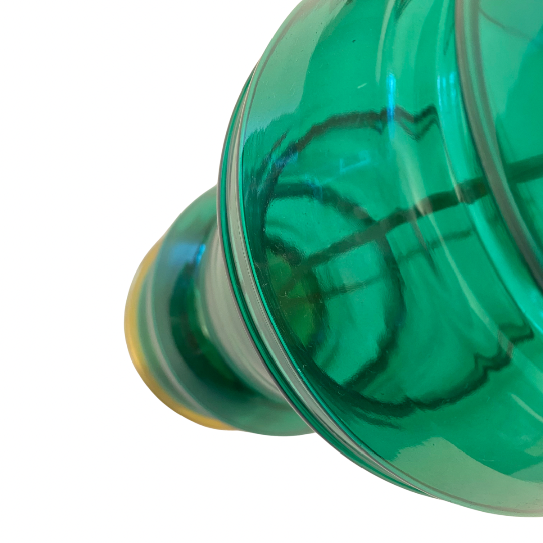 Mid-Century Green Glass Base