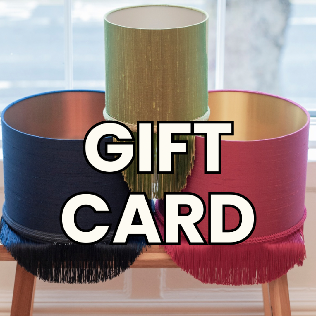 Workshop Gift Card - Design & Make A Fringed Silk Metallic Lined DRUM Lampshade