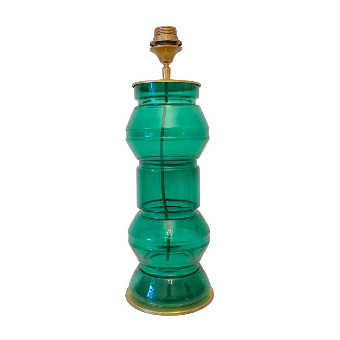 Mid-Century Green Glass Base