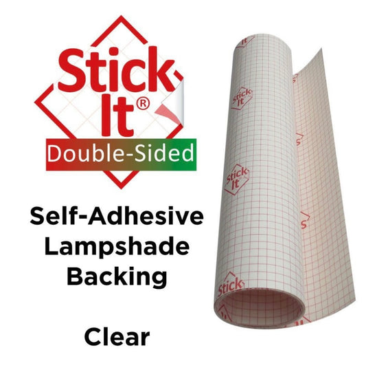 Small - CLEAR  / Stick-It ® Double Sided Self-Adhesive Lampshade PVC
