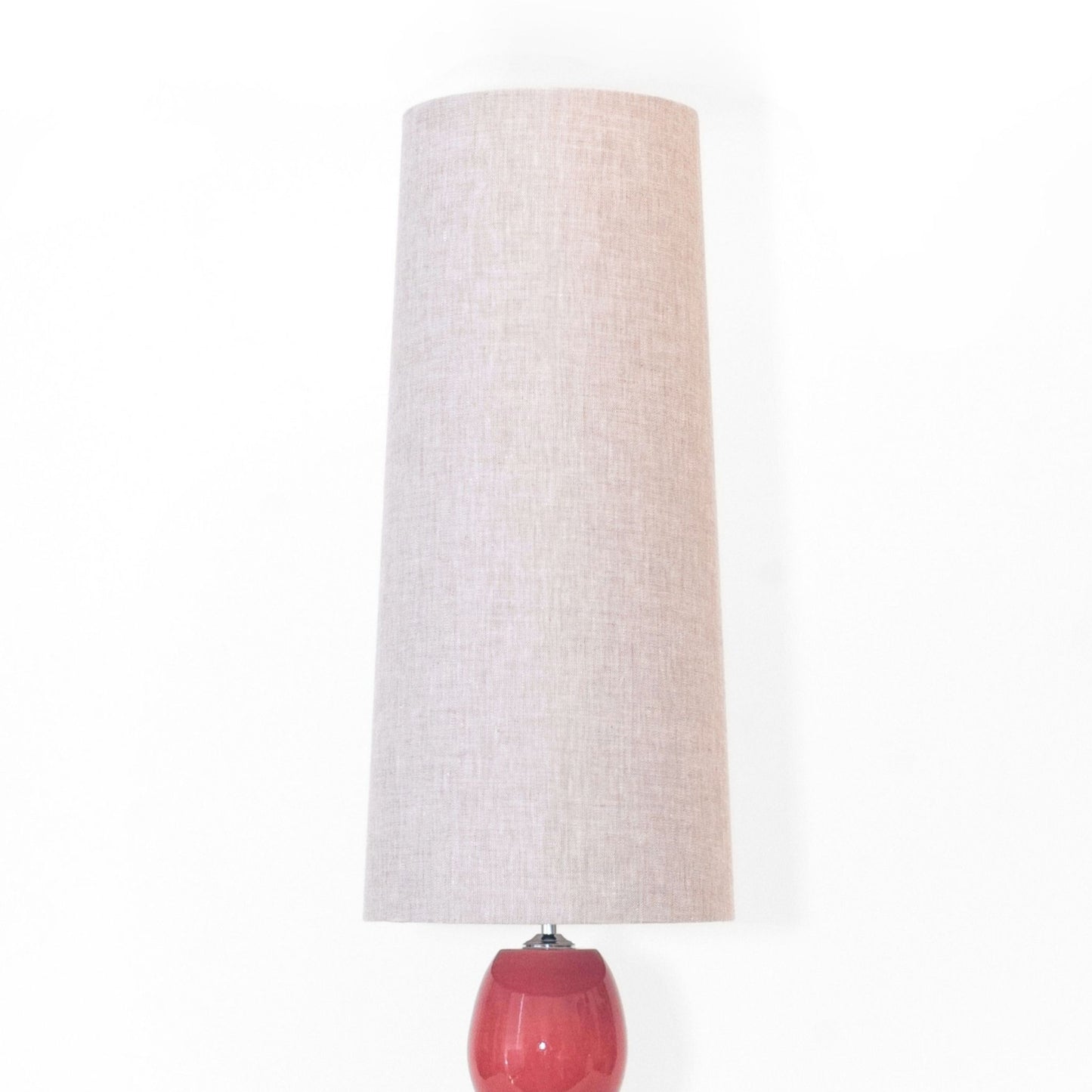 Irish Linen Tall Cone Lampshade - Biscuit