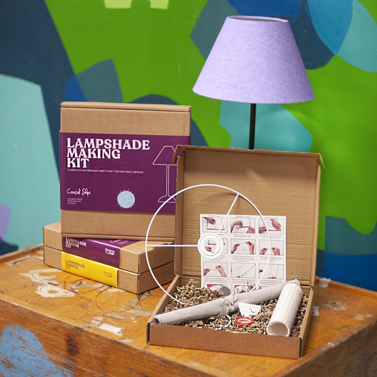 Irish Linen CONICAL Lampshade Making Kit