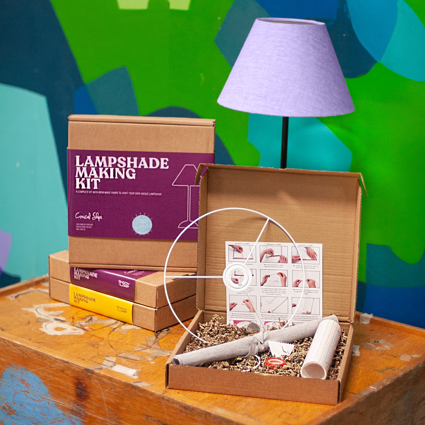 Irish Linen CONICAL Lampshade Making Kit