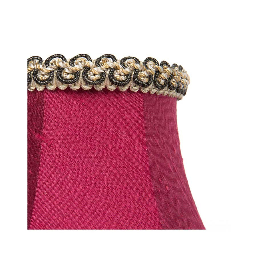 Silk Scalloped Bell Lampshade - Damson