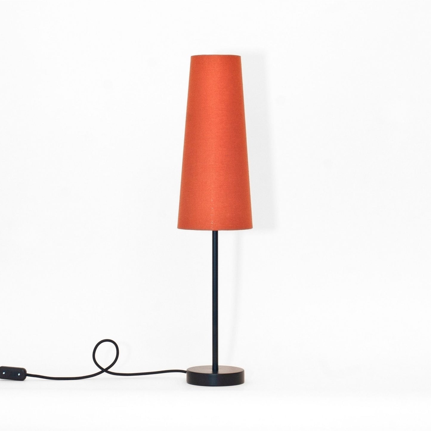 Irish Linen Tall Cone Lampshade - Orange