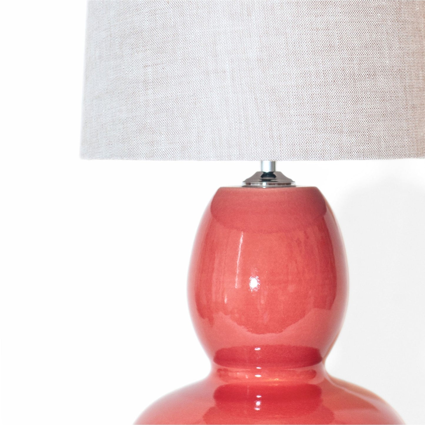 Irish Linen Tall Cone Lampshade - Biscuit