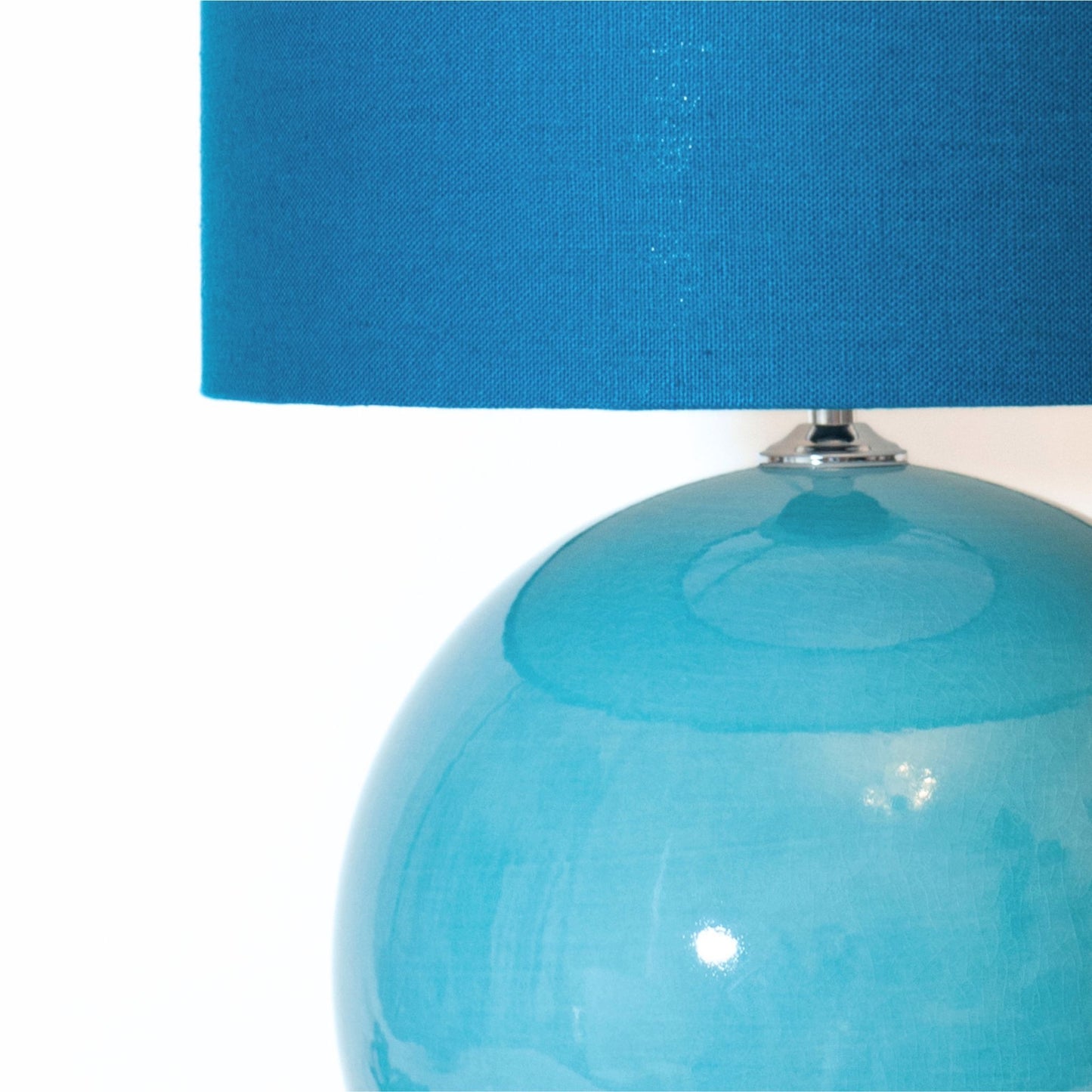 Irish Linen Drum Lampshade - Teal